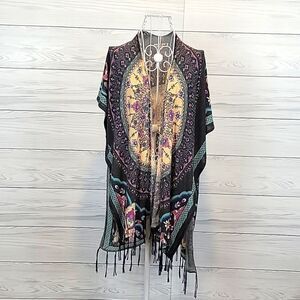 Woven Heart lightweight open front kimono cardigan Women's Size S